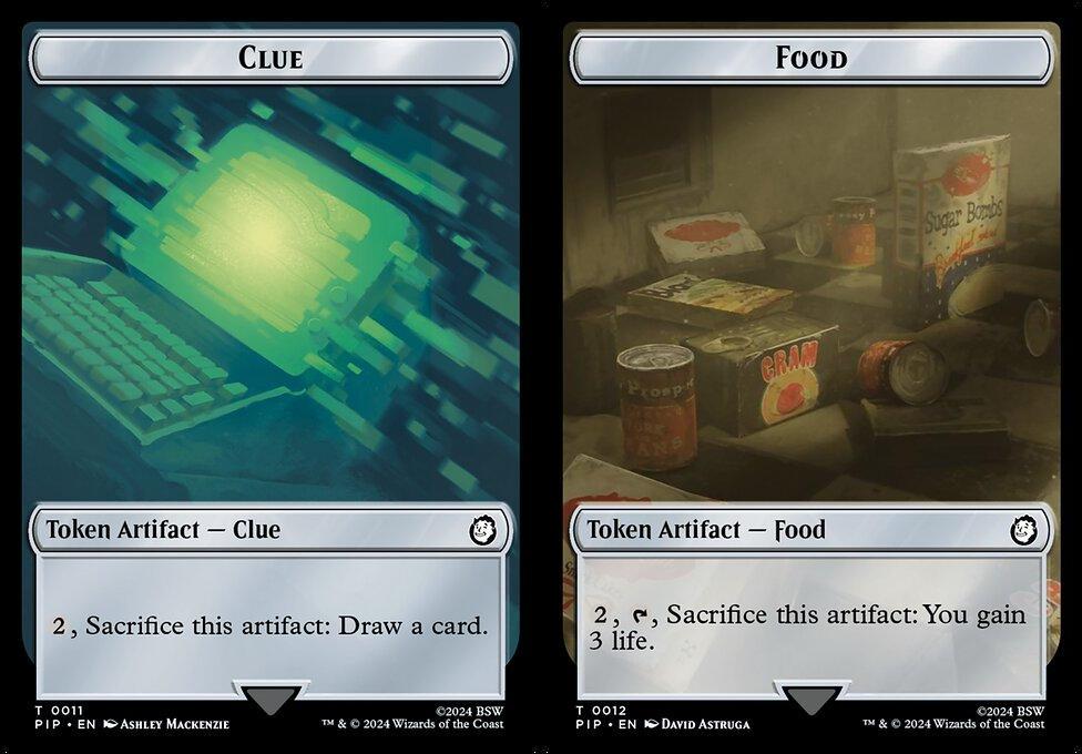 Clue (0011) // Food (0012) Double-Sided Token - Foil