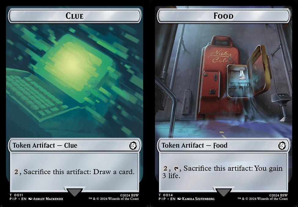 Clue (0011) // Food (0014) Double-Sided Token - Foil