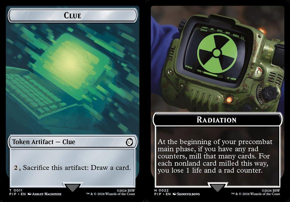 Clue (0011) // Radiation (0022) Double-Sided Token - Foil