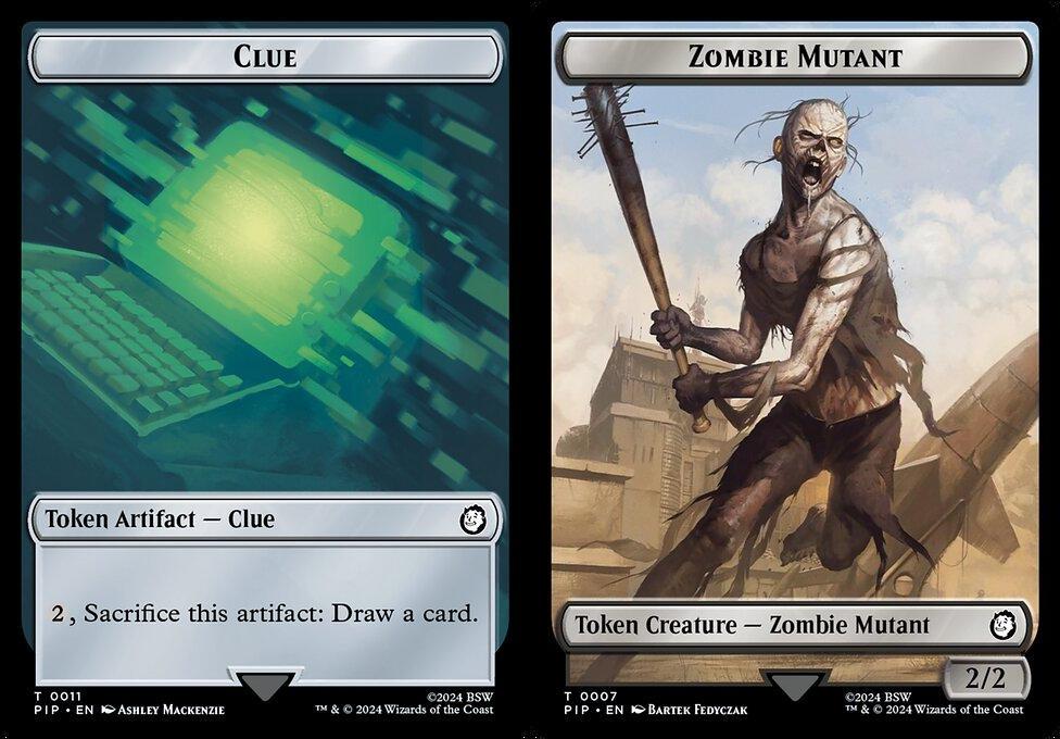 Clue (0011) // Zombie Mutant (0007) Double-Sided Token