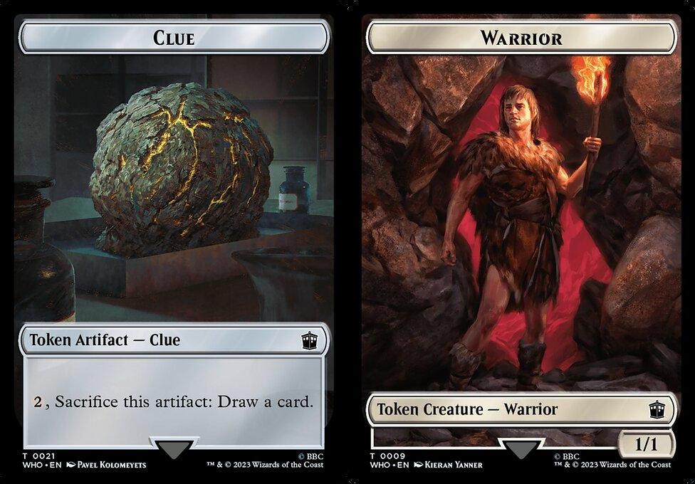 Clue (0021) // Warrior (0009) Double-Sided Token - Foil