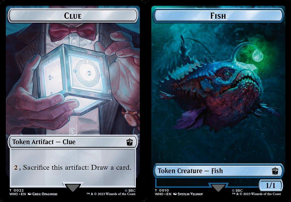 Clue (0022) // Fish (0010) Double-Sided Token - Foil