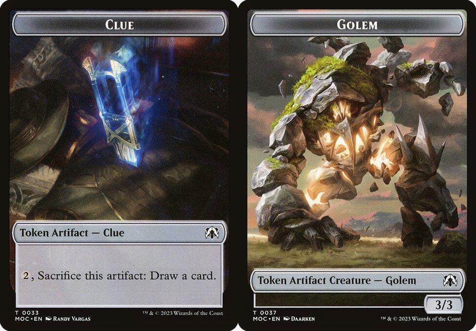 Clue (0033) // Golem (0037) Double-Sided Token