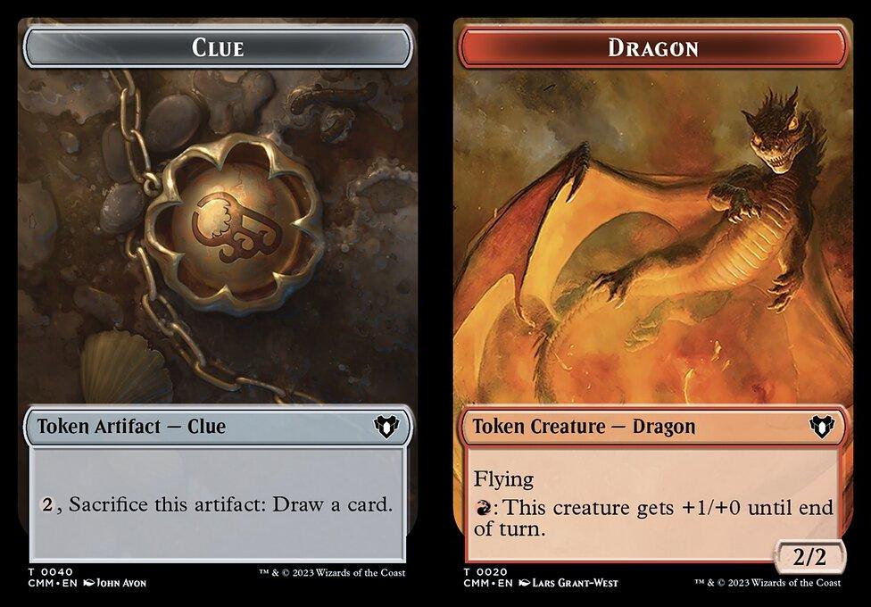 Clue (0040) // Dragon (0020) Double-Sided Token