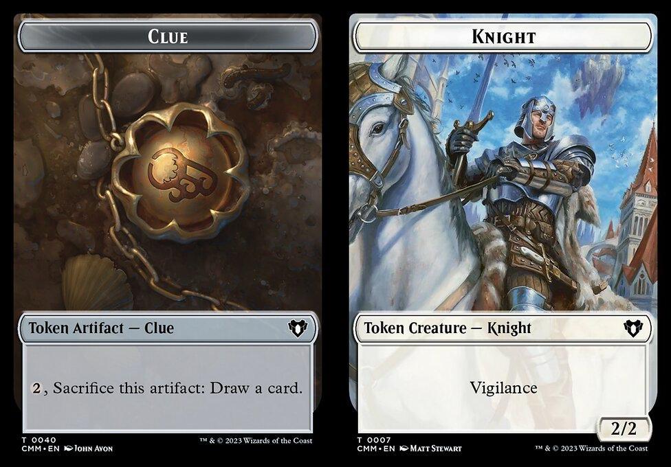 Clue (0040) // Knight (0007) Double-Sided Token - Foil
