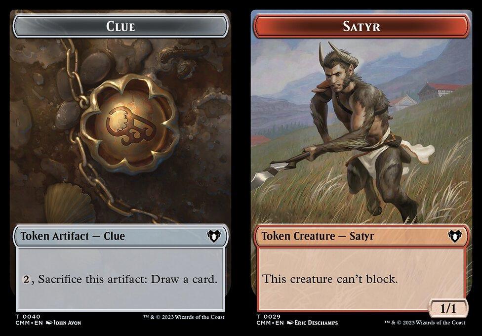 Clue (0040) // Satyr (0029) Double-Sided Token