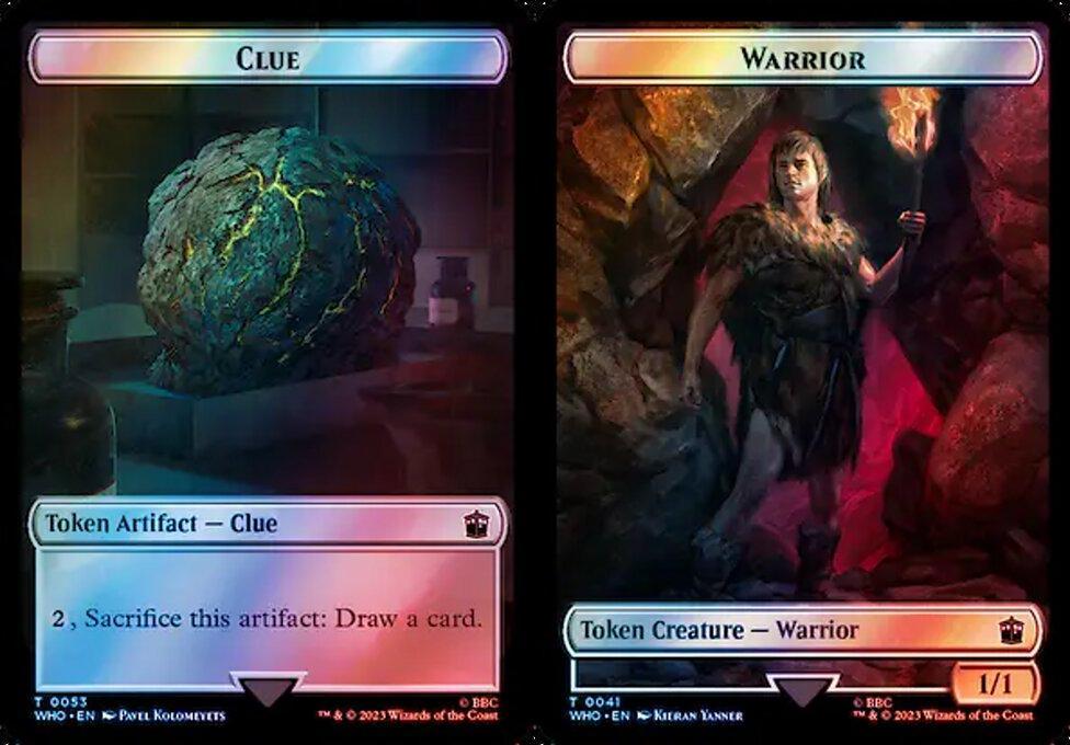 Clue (0053) // Warrior (0041) Double-Sided Token - Surge Foil