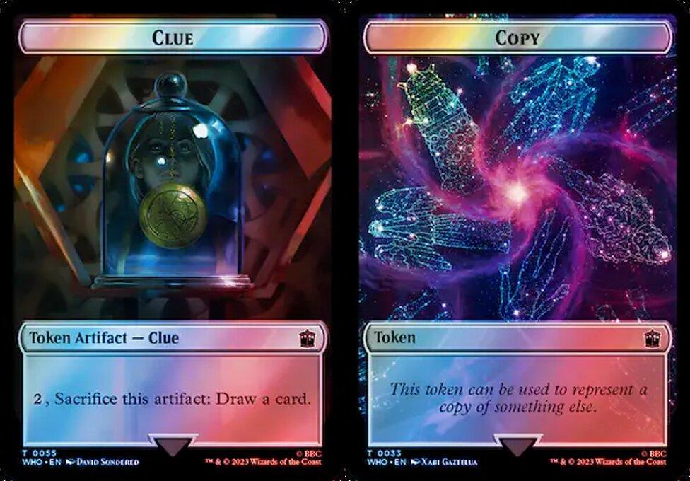 Clue (0055) // Copy (0033) Double-Sided Token - Surge Foil