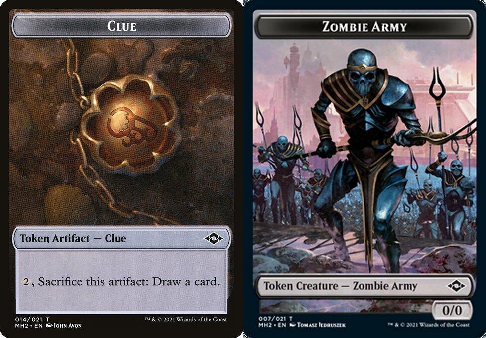 Clue (014) // Zombie Army (007) Double-Sided Token - Foil