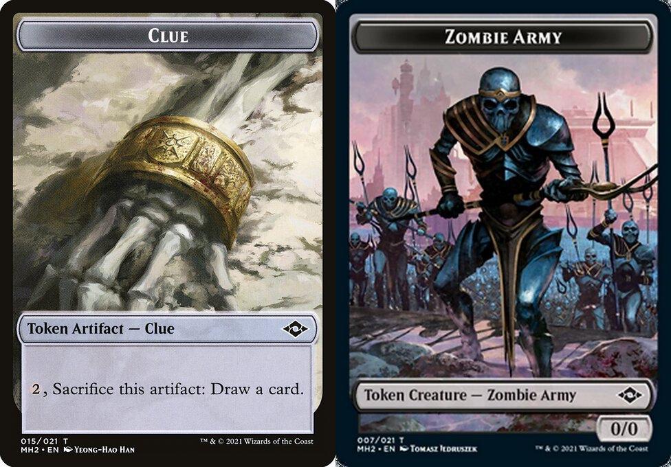 Clue (015) // Zombie Army (007) Double-Sided Token - Foil