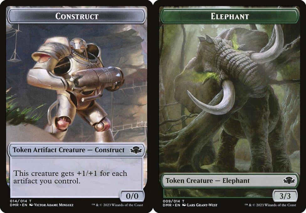 Construct (014) // Elephant (009) Double-Sided Token - Foil