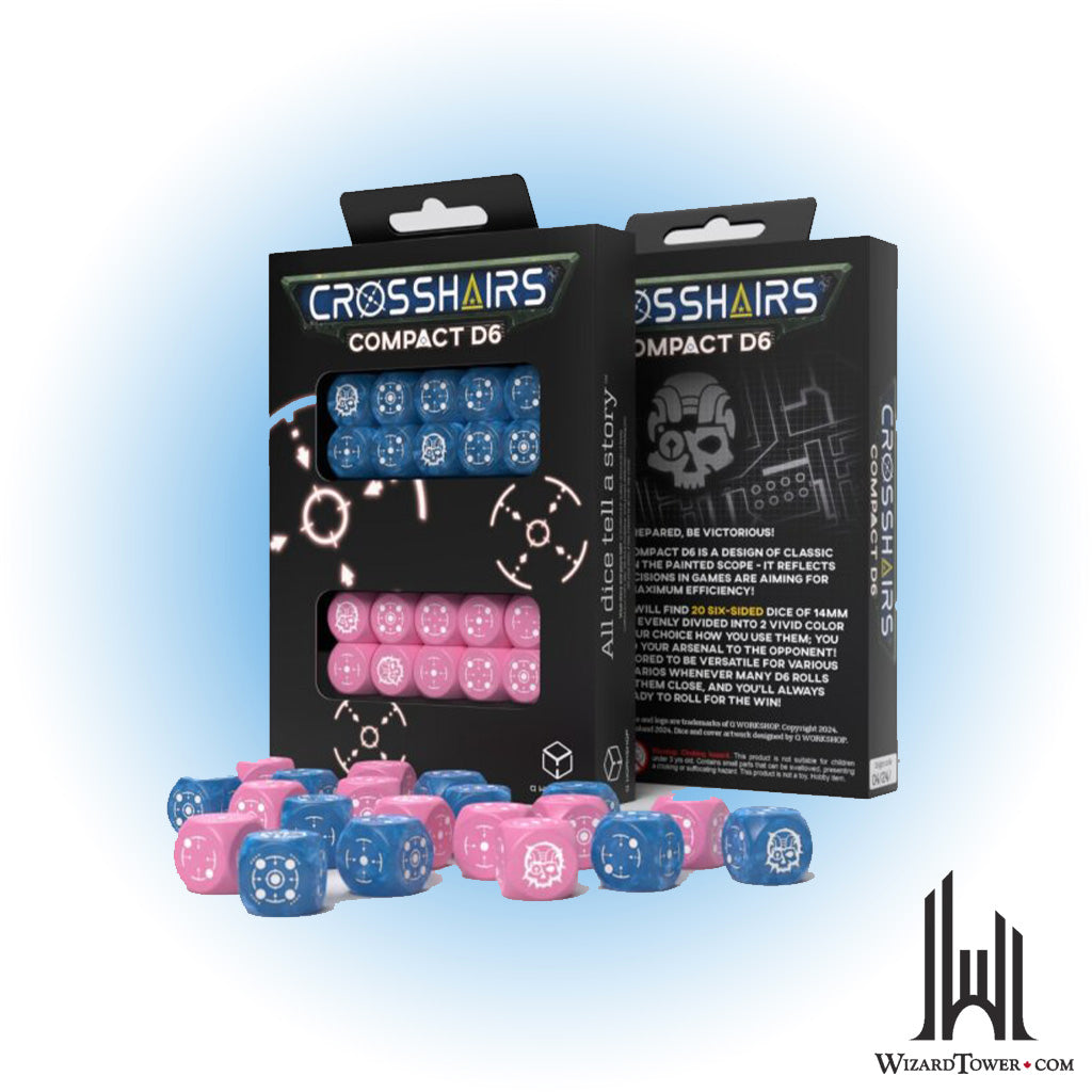Dice Set - Crosshairs Compact Blue / Pink d6 20ct