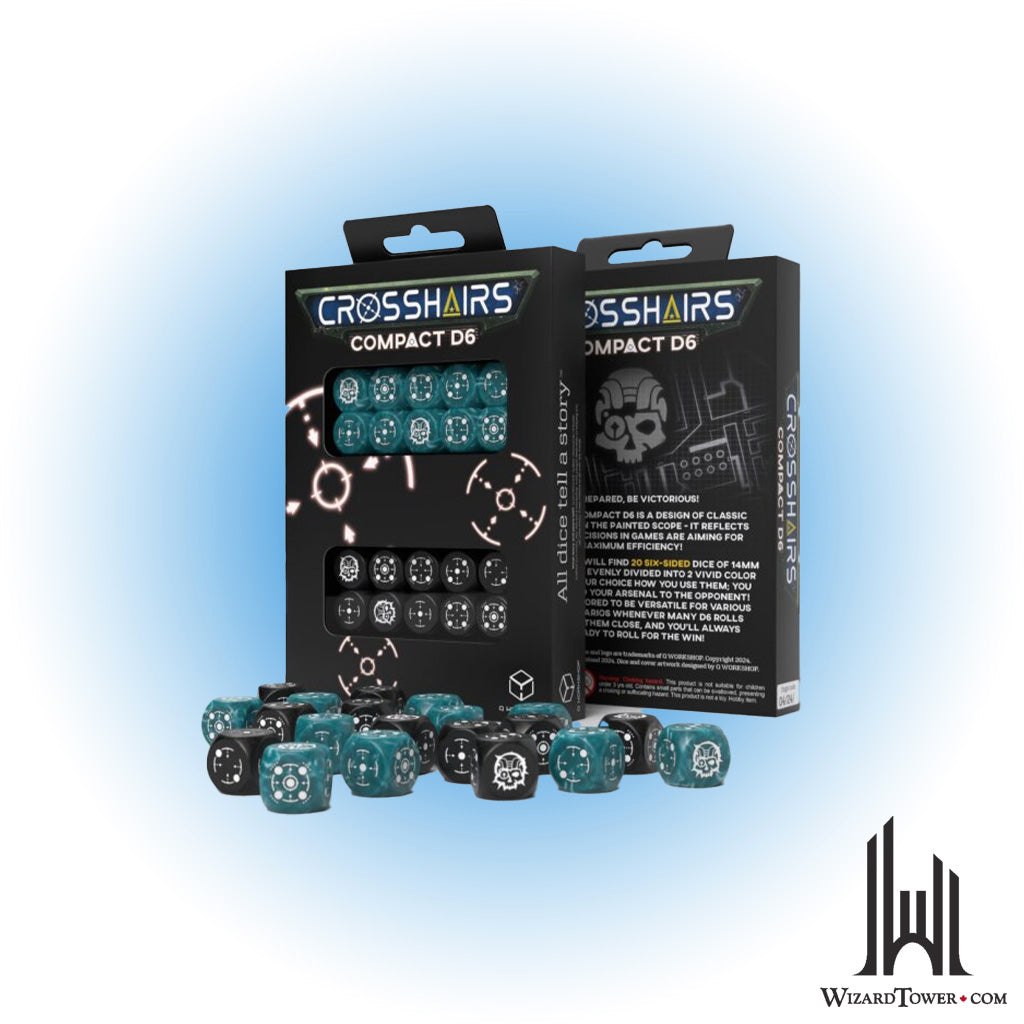Dice Set - Crosshairs Compact Stormy / Black d6 20ct