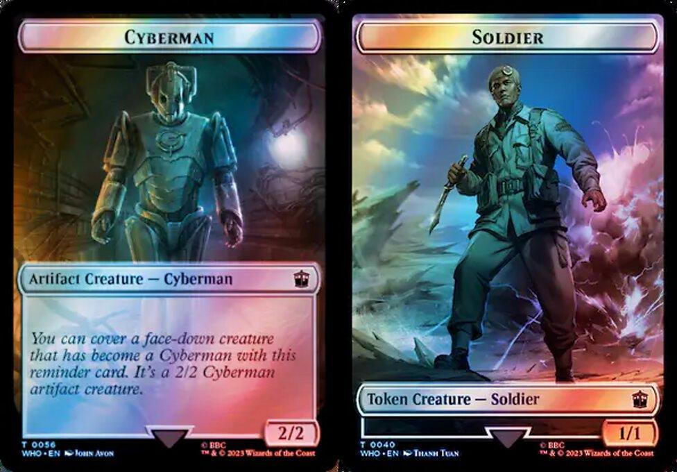 Cyberman (0056) // Soldier (0040) Double-Sided Token - Surge Foil