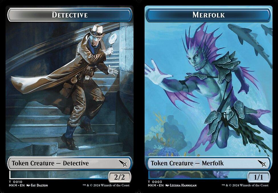 Detective (0010) // Merfolk (0003) Double-Sided Token - Foil