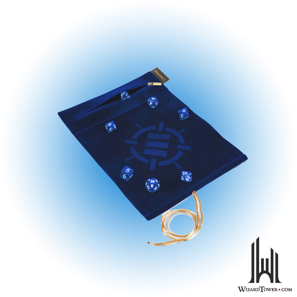 Dice Case - AP Enhance Tabletop Roll on a Scroll & 7PC Acrylic Dice Set Blue