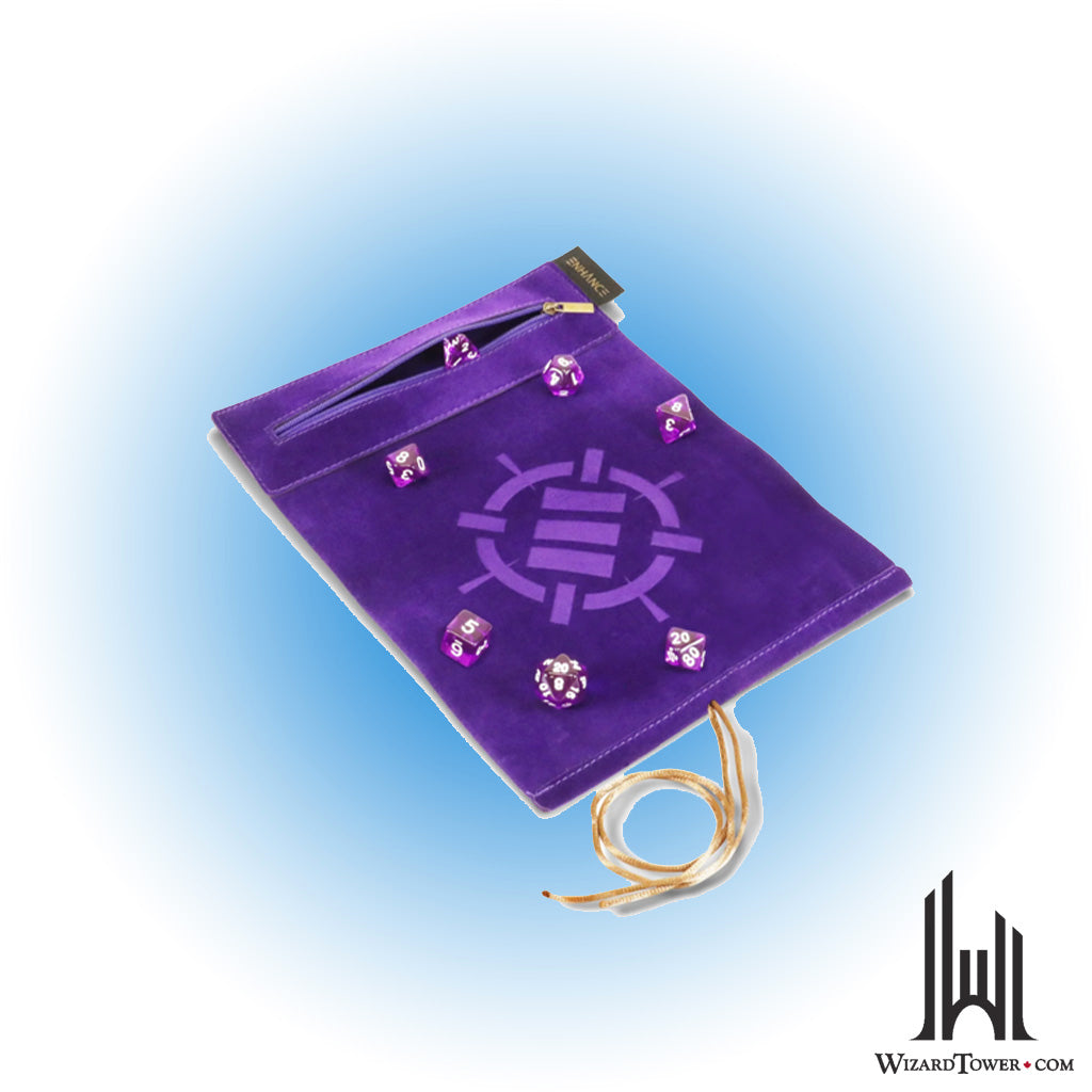 Dice Case - AP Enhance Tabletop Roll on a Scroll & 7PC Acrylic Dice Set Purple