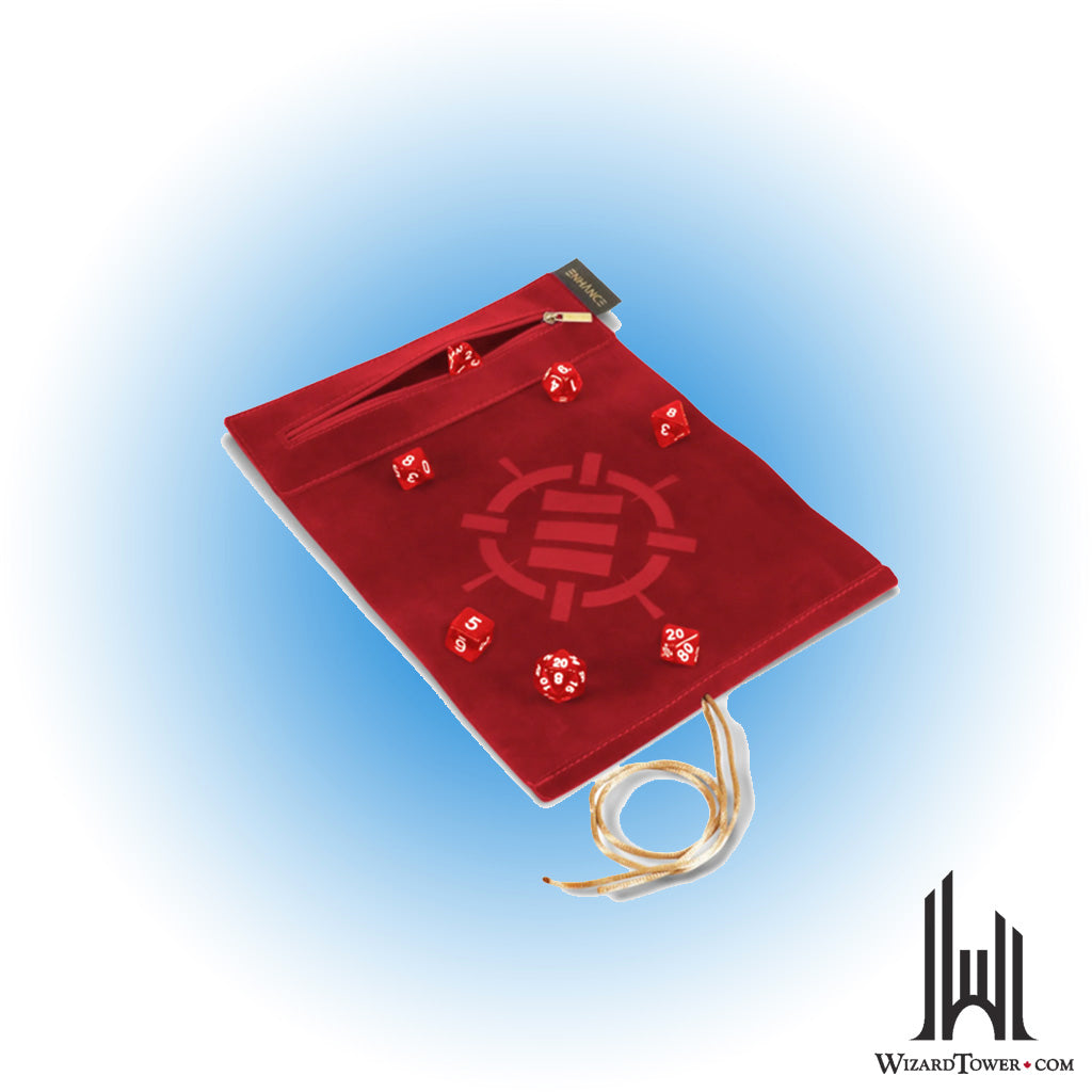 Dice Case - AP Enhance Tabletop Roll on a Scroll & 7PC Acrylic Dice Set Red