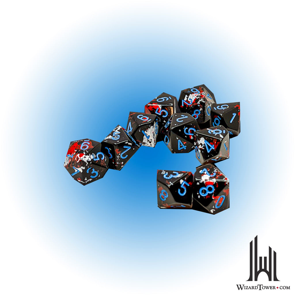 Dice Set - Brush Dark Side / Blue d10 10ct
