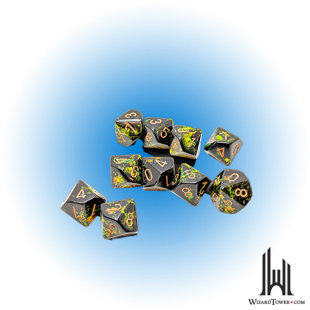 Dice Set - Brush Deep Forest / Gold d10 10ct