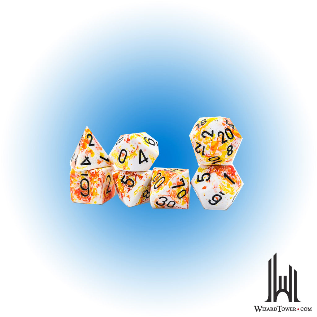 Dice Set - Brush Sunrise / Black 7ct