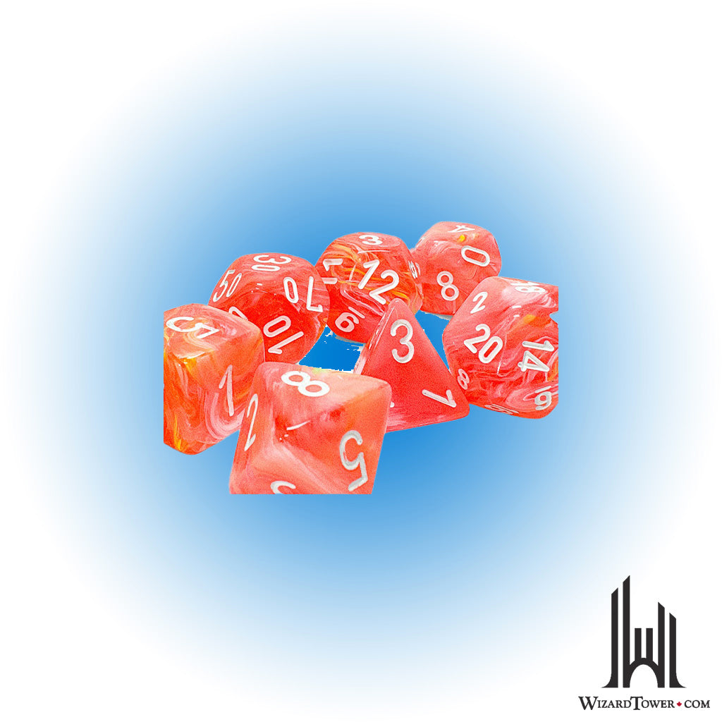 Dice Set - Festive Mega-Hedral Dahlia/White 7ct