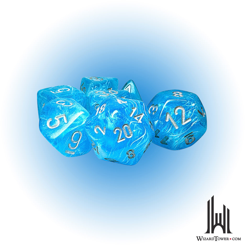 Dice Set - Luminary Mega-Hedral Sky/Silver 7ct