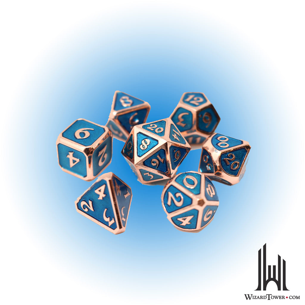 Dice Set - Metal Mythica Copper Aquamarine 7ct