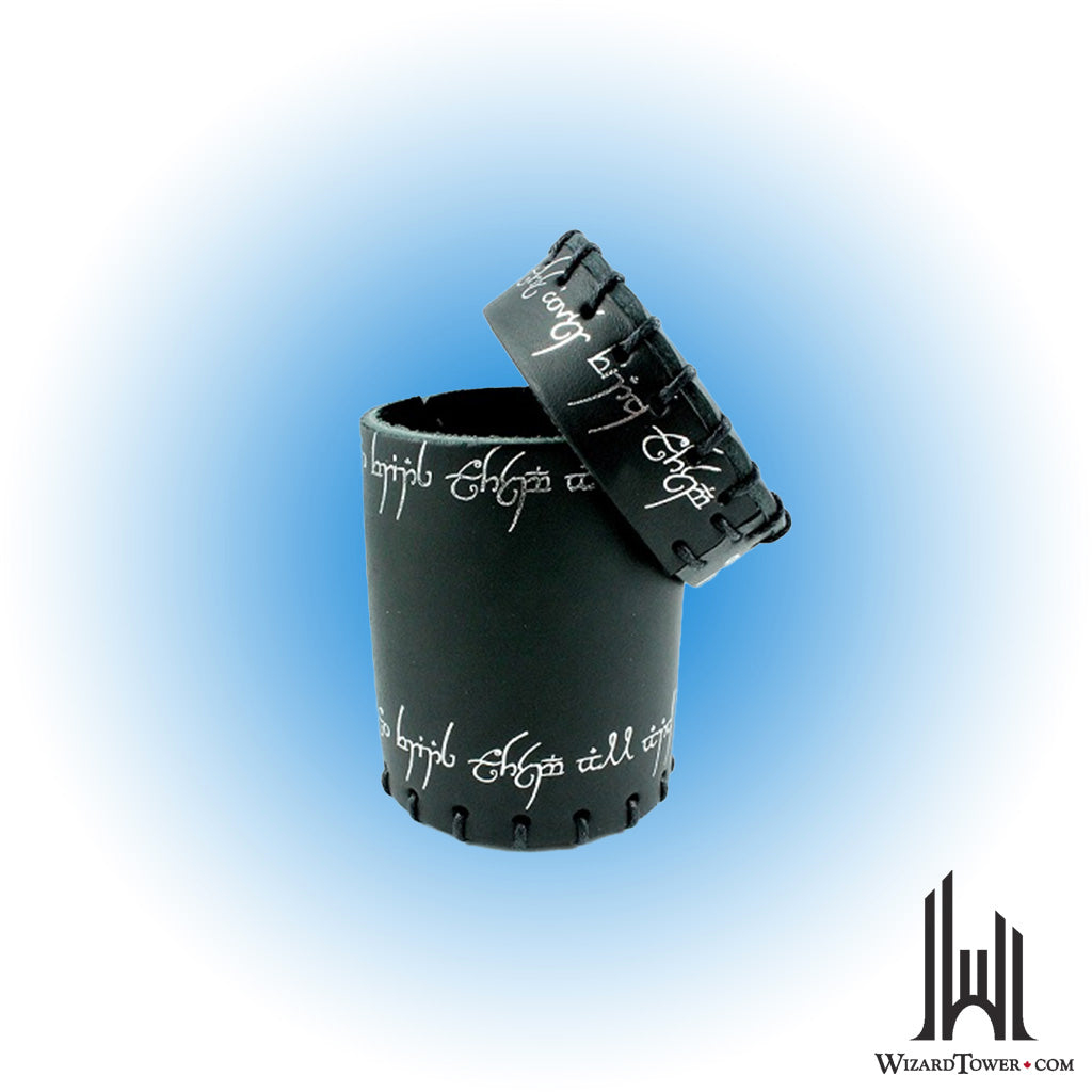 Dice Cup - Leather Elven Black / Silver