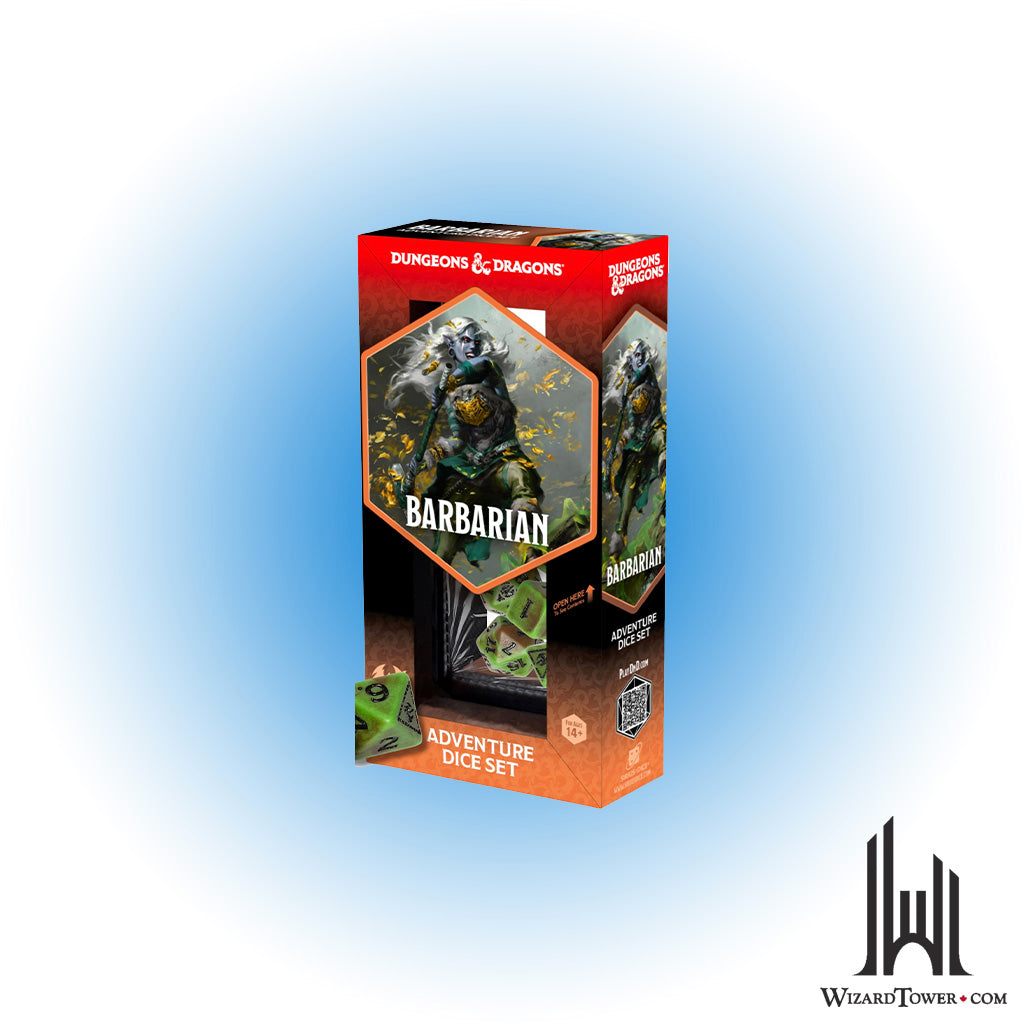 Dice Set - DnD Adventure Barbarian Green / Brown 14ct