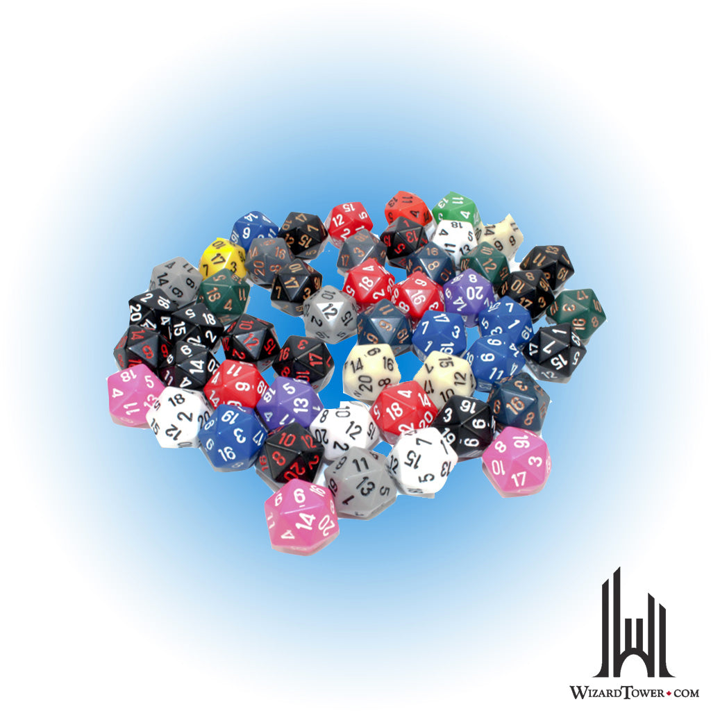 Dice Set - Opaque Assorted d20 50ct