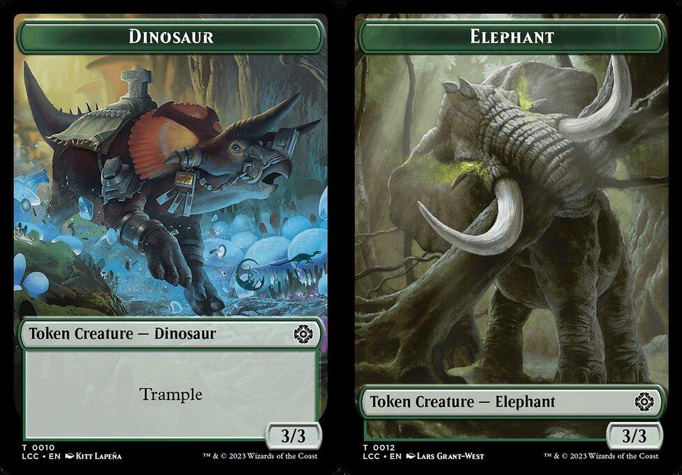 Dinosaur (0010) // Elephant (0012) Double-Sided Token