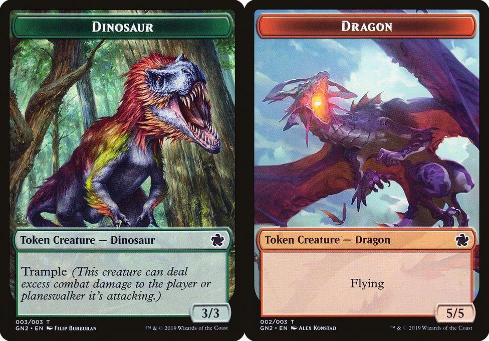 Dinosaur (003) // Dragon (002) Double-Sided Token