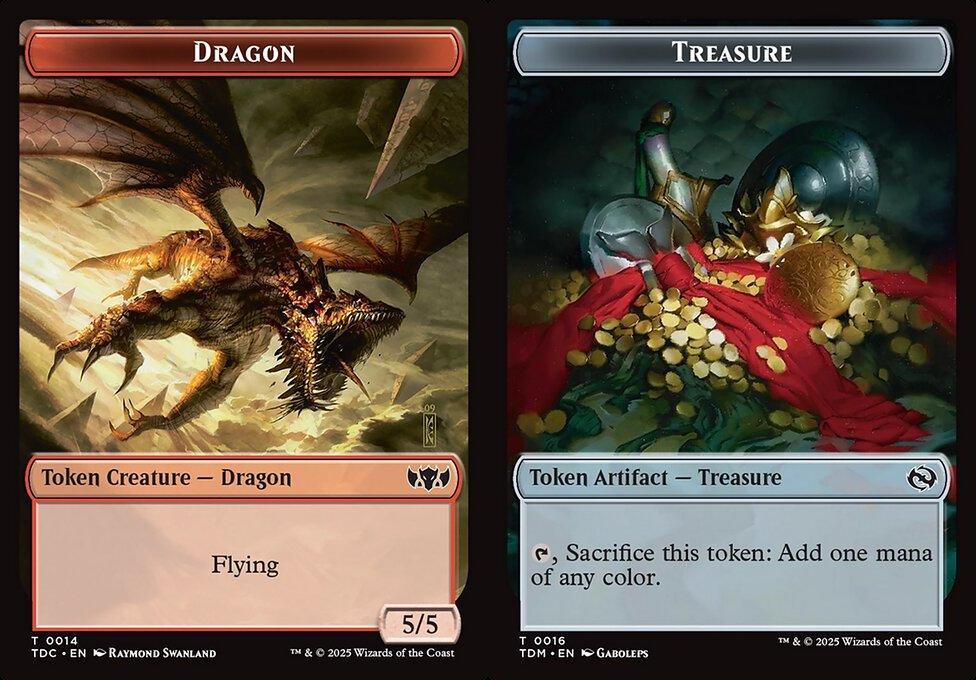 Dragon (0014) // Treasure (0016) Double-Sided Token