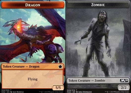 Dragon (002) // Zombie (006) Double-Sided Token