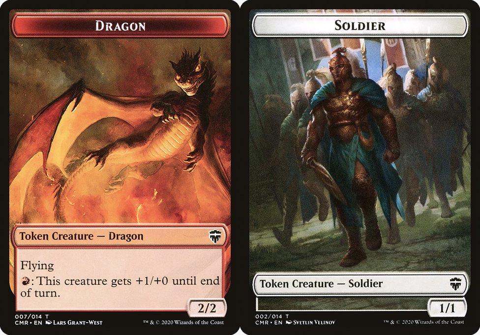 Dragon (007) // Soldier (002) Double-Sided Token - Foil