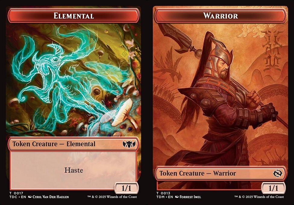 Elemental (0017) // Warrior (0013) Double-Sided Token