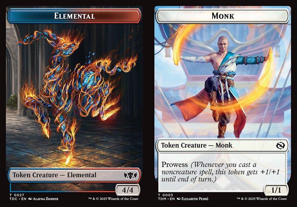Elemental (0027) // Monk (0003) Double-Sided Token