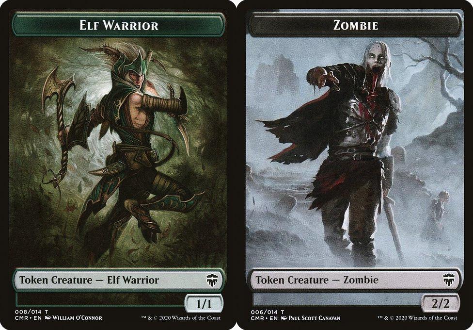 Elf Warrior (008) // Zombie (006) Double-Sided Token - Foil