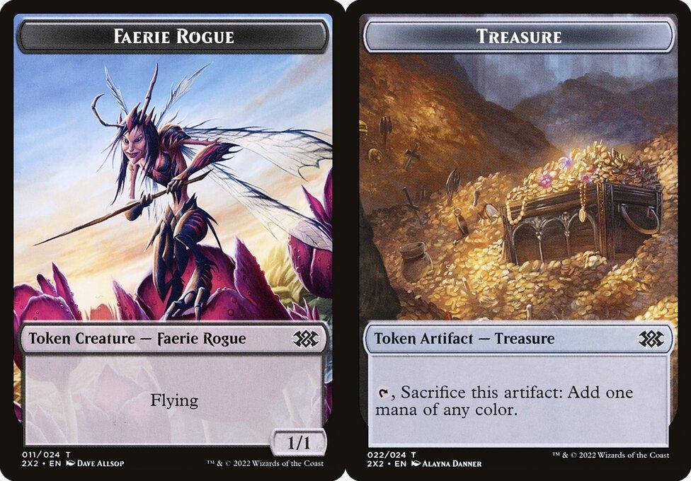 Faerie Rogue (011) // Treasure (022) Double-Sided Token - Foil