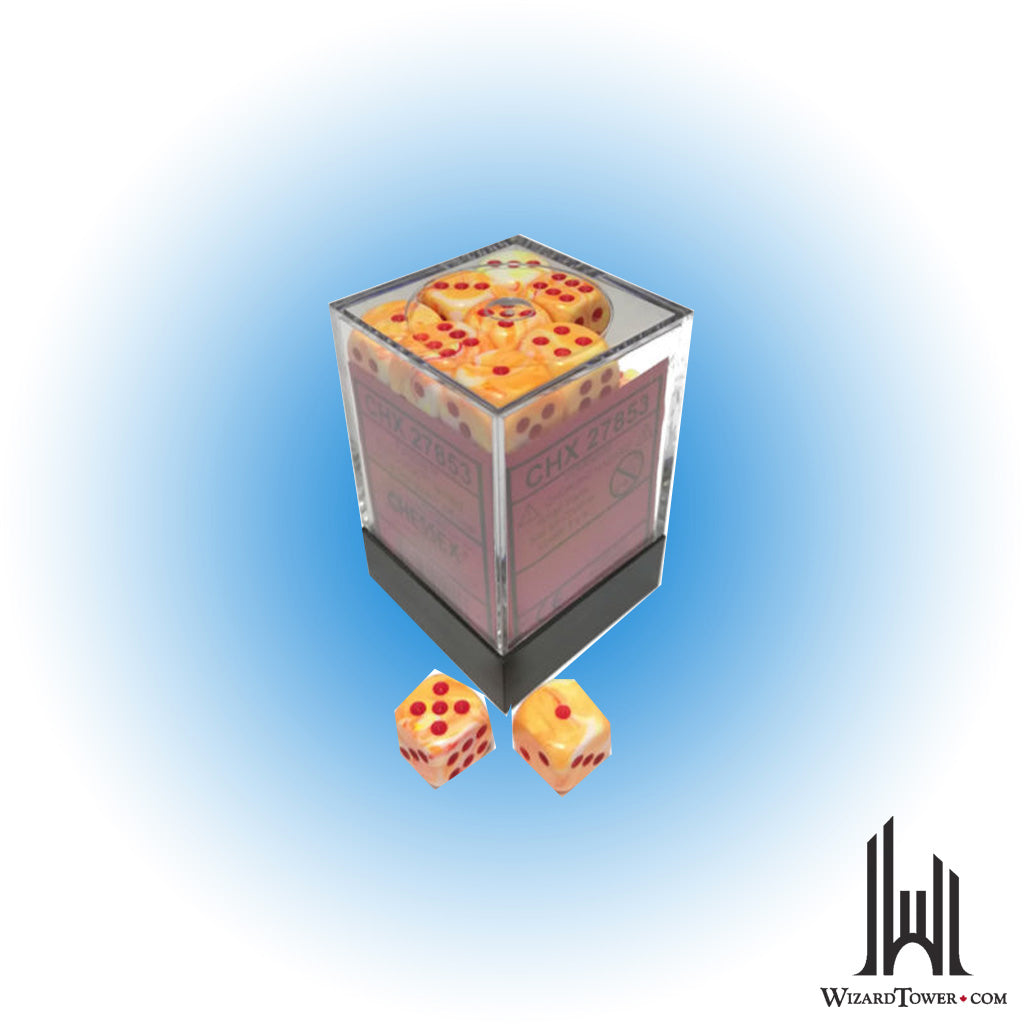 Dice Set - Festive Sunburst / Red 12mm d6 36ct