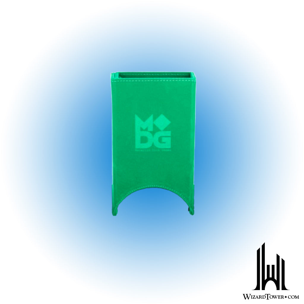 Dice Tray - Fold Up Leather and Velvet Green