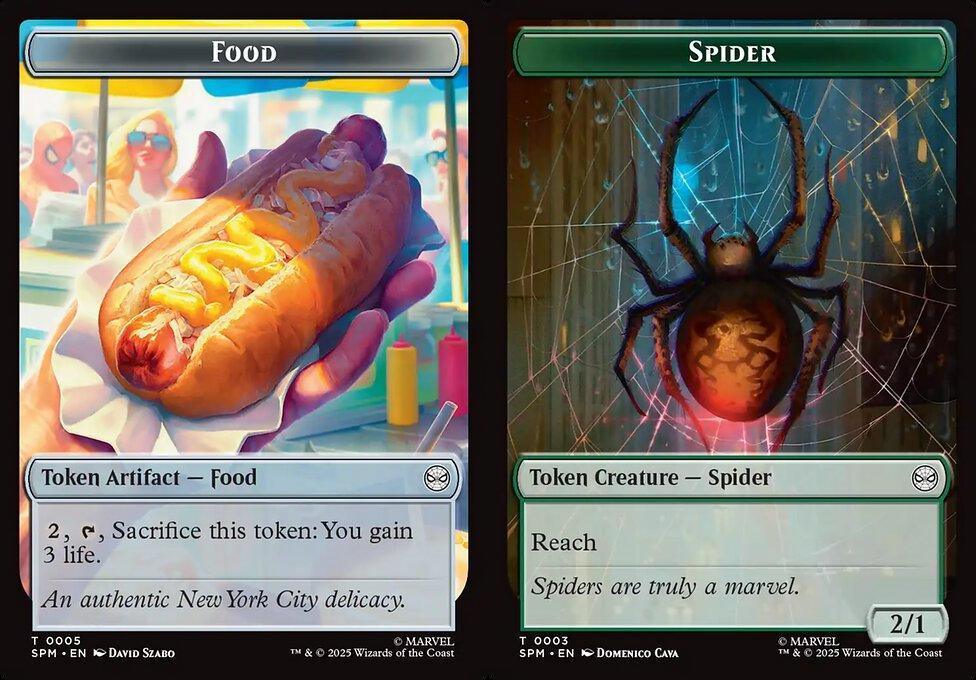 Food (0005) // Spider (0003) Double-Sided Token - Foil