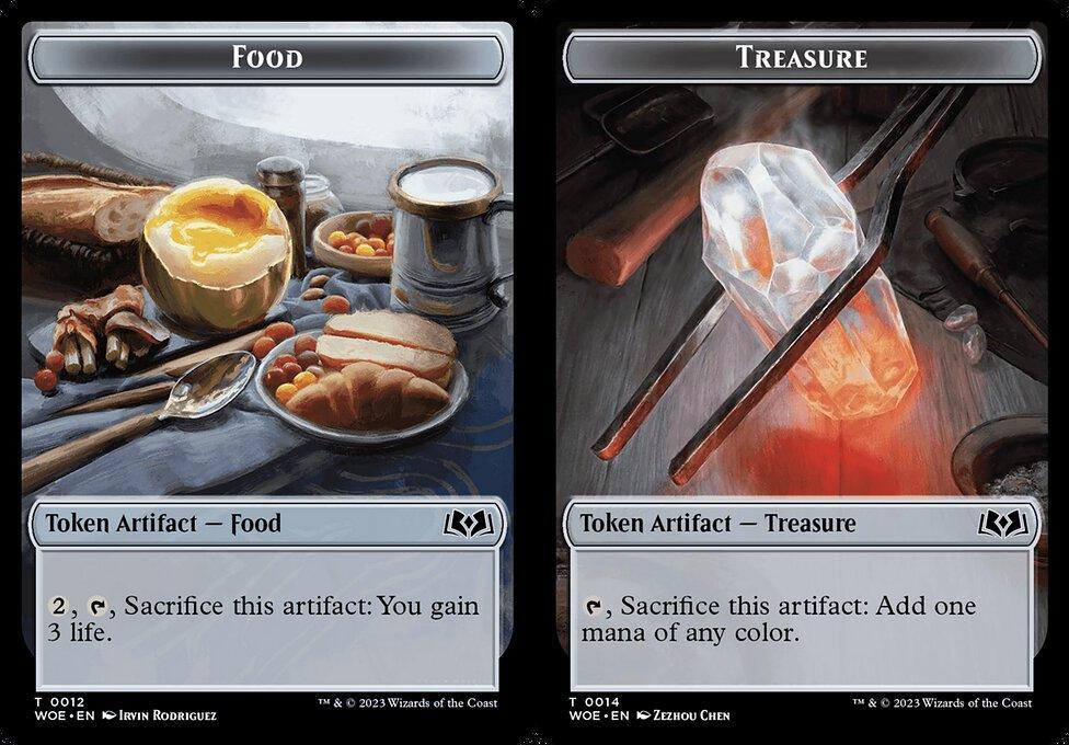 Food (0012) // Treasure (0014) Double-Sided Token - Foil