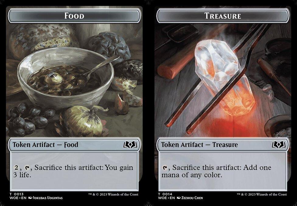Food (0013) // Treasure (00014) Double-Sided Token - Foil
