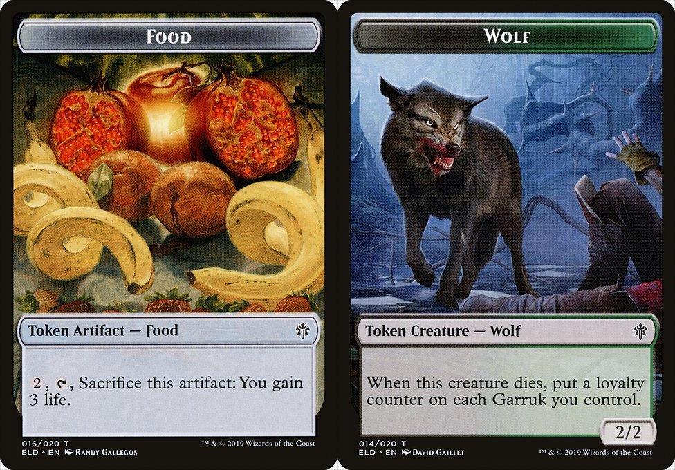 Food (016) // Wolf (014) Double-Sided Token - Foil