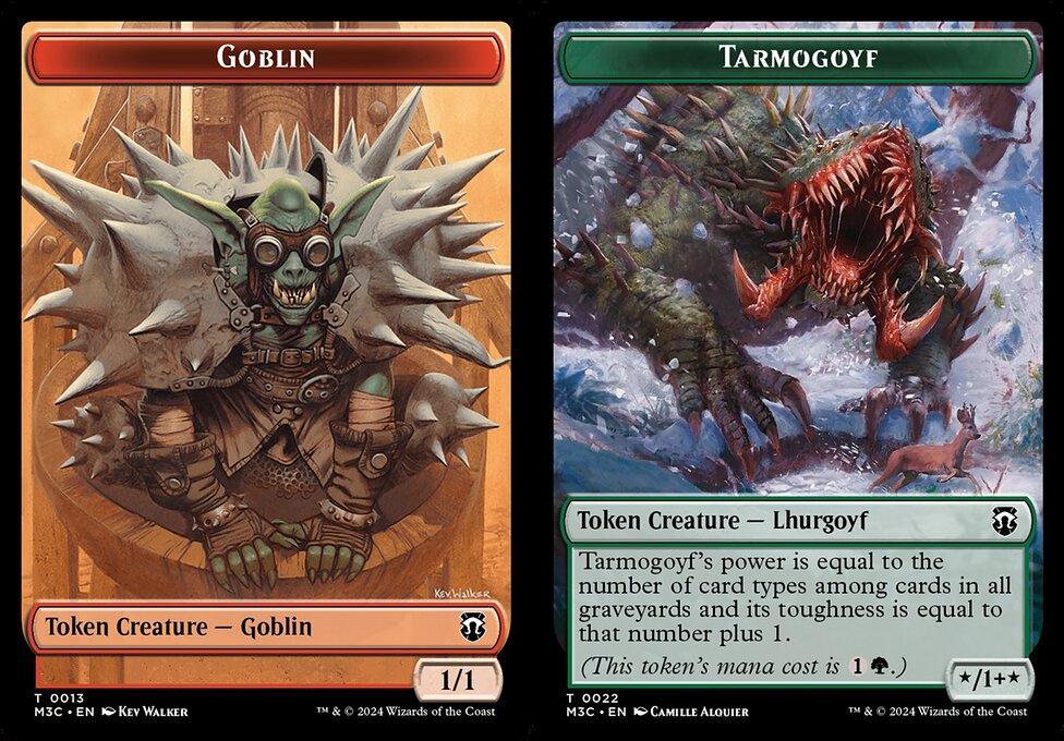 Goblin (0013) // Tarmogoyf (0022) Double-Sided Token - Ripple Foil