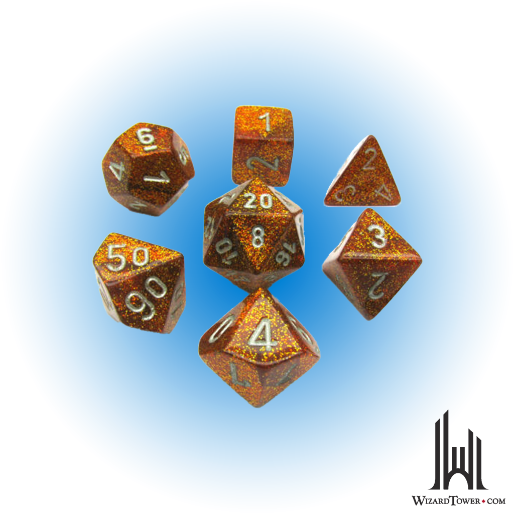 Dice Set - Glitter Gold / Silver 7ct