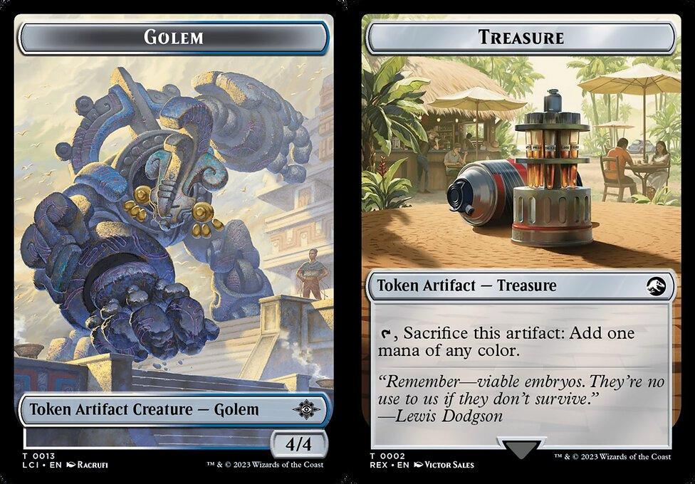 Golem (0013) // Treasure (0002) Double-Sided Token - Foil