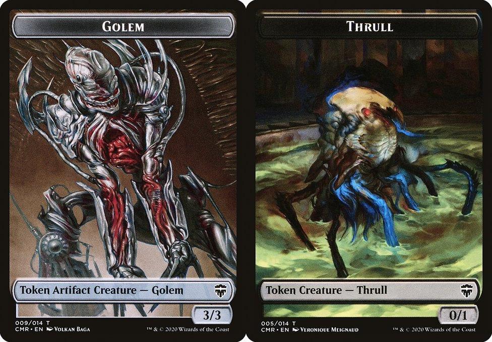 Golem (009) // Thrull (005) Double-Sided Token - Foil